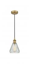  616-1P-BB-G275 - Conesus - 1 Light - 6 inch - Brushed Brass - Cord hung - Mini Pendant