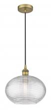  616-1P-BB-G555-12CL - Ithaca - 1 Light - 12 inch - Brushed Brass - Cord hung - Mini Pendant