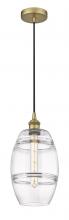  616-1P-BB-G557-8CL - Vaz - 1 Light - 8 inch - Brushed Brass - Cord hung - Mini Pendant