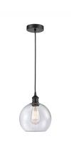  616-1P-BK-G124-8 - Athens - 1 Light - 8 inch - Matte Black - Cord hung - Mini Pendant