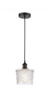  616-1P-BK-G402 - Niagara - 1 Light - 7 inch - Matte Black - Cord hung - Mini Pendant