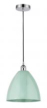  616-1P-PC-MBD-12-SF - Plymouth - 1 Light - 12 inch - Polished Chrome - Cord hung - Mini Pendant