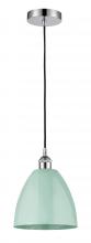  616-1P-PC-MBD-9-SF - Plymouth - 1 Light - 9 inch - Polished Chrome - Cord hung - Mini Pendant