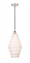  616-1P-PN-G671-8 - Cascade - 1 Light - 8 inch - Polished Nickel - Cord hung - Mini Pendant