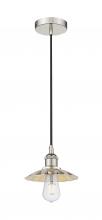  616-1P-PN-M17-PN - Scallop - 1 Light - 8 inch - Polished Nickel - Cord Hung - Mini Pendant