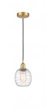  616-1P-SG-G1013 - Belfast - 1 Light - 6 inch - Satin Gold - Cord hung - Mini Pendant