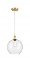  616-1P-SG-G124-10 - Athens - 1 Light - 10 inch - Satin Gold - Cord hung - Mini Pendant