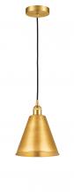  616-1P-SG-MBC-8-SG - Berkshire - 1 Light - 8 inch - Satin Gold - Cord hung - Mini Pendant