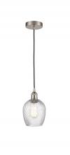  616-1P-SN-G292 - Salina - 1 Light - 6 inch - Brushed Satin Nickel - Cord hung - Mini Pendant