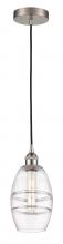  616-1P-SN-G557-6CL - Vaz - 1 Light - 6 inch - Brushed Satin Nickel - Cord hung - Mini Pendant