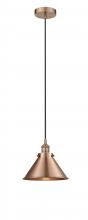  616-1PH-AC-M10-AC - Edison - 1 Light - 10 inch - Antique Copper - Mini Pendant