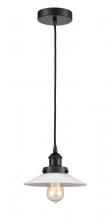  616-1PH-BK-G1 - Halophane - 1 Light - 9 inch - Matte Black - Cord hung - Mini Pendant