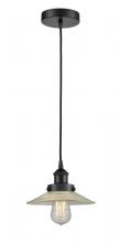  616-1PH-BK-G2 - Halophane - 1 Light - 9 inch - Matte Black - Cord hung - Mini Pendant