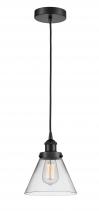  616-1PH-BK-G42 - Cone - 1 Light - 8 inch - Matte Black - Cord hung - Mini Pendant