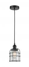  616-1PH-BK-G54-CE - Bell Cage - 1 Light - 6 inch - Matte Black - Mini Pendant