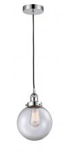  616-1PH-PC-G202-8 - Beacon - 1 Light - 8 inch - Polished Chrome - Cord hung - Mini Pendant