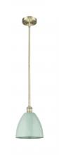  616-1S-AB-MBD-9-SF - Plymouth - 1 Light - 9 inch - Antique Brass - Cord hung - Mini Pendant