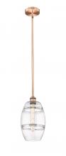  616-1S-AC-G557-8CL - Vaz - 1 Light - 8 inch - Antique Copper - Cord hung - Mini Pendant