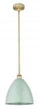  616-1S-BB-MBD-12-SF - Plymouth - 1 Light - 12 inch - Brushed Brass - Cord hung - Mini Pendant