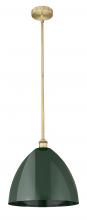  616-1S-BB-MBD-16-GR - Plymouth - 1 Light - 16 inch - Brushed Brass - Cord hung - Mini Pendant