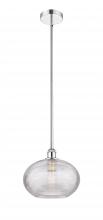  616-1S-PC-G555-12CL - Ithaca - 1 Light - 12 inch - Polished Chrome - Cord hung - Mini Pendant