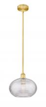  616-1S-SG-G555-12CL - Ithaca - 1 Light - 12 inch - Satin Gold - Cord hung - Mini Pendant