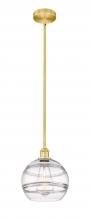  616-1S-SG-G556-10CL - Rochester - 1 Light - 10 inch - Satin Gold - Cord hung - Mini Pendant