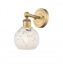  616-1W-BB-G1216-6WM - White Mouchette - 1 Light - 6 inch - Brushed Brass - Sconce