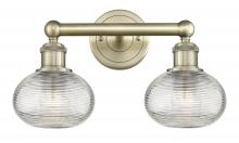  616-2W-AB-G555-6CL - Ithaca - 2 Light - 15 inch - Antique Brass - Bath Vanity Light