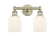  616-2W-AB-G559-5GWH - Bridal Veil - 2 Light - 14 inch - Antique Brass - Bath Vanity Light