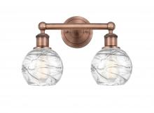  616-2W-AC-G1213-6 - Athens Deco Swirl - 2 Light - 15 inch - Antique Copper - Bath Vanity Light