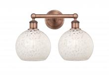  616-2W-AC-G1216-8WM - White Mouchette - 2 Light - 17 inch - Antique Copper - Bath Vanity Light