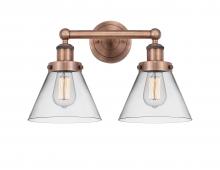  616-2W-AC-G42 - Cone - 2 Light - 17 inch - Antique Copper - Bath Vanity Light