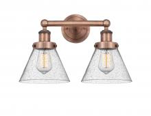  616-2W-AC-G44 - Cone - 2 Light - 17 inch - Antique Copper - Bath Vanity Light