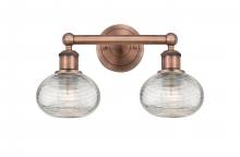  616-2W-AC-G555-6CL - Ithaca - 2 Light - 15 inch - Antique Copper - Bath Vanity Light