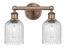  616-2W-AC-G559-5SDY - Bridal Veil - 2 Light - 14 inch - Antique Copper - Bath Vanity Light