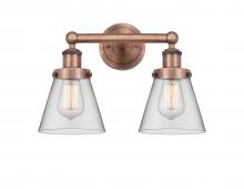  616-2W-AC-G62 - Cone - 2 Light - 15 inch - Antique Copper - Bath Vanity Light