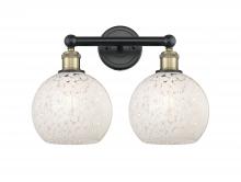  616-2W-BAB-G1216-8WM - White Mouchette - 2 Light - 17 inch - Black Antique Brass - Bath Vanity Light