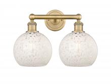  616-2W-BB-G1216-8WM - White Mouchette - 2 Light - 17 inch - Brushed Brass - Bath Vanity Light