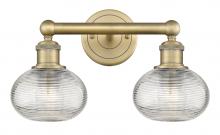  616-2W-BB-G555-6CL - Ithaca - 2 Light - 15 inch - Brushed Brass - Bath Vanity Light