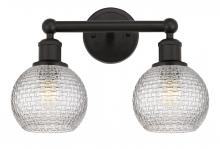  616-2W-OB-G122C-6CL - Athens - 2 Light - 15 inch - Oil Rubbed Bronze - Bath Vanity Light