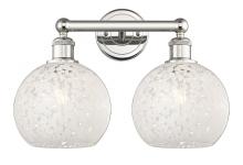  616-2W-PN-G1216-8WM - White Mouchette - 2 Light - 17 inch - Polished Nickel - Bath Vanity Light