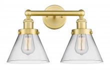  616-2W-SG-G42 - Cone - 2 Light - 17 inch - Satin Gold - Bath Vanity Light