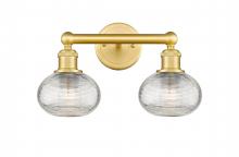  616-2W-SG-G555-6CL - Ithaca - 2 Light - 15 inch - Satin Gold - Bath Vanity Light