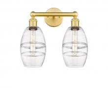  616-2W-SG-G557-6CL - Vaz - 2 Light - 15 inch - Satin Gold - Bath Vanity Light