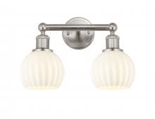  616-2W-SN-G1217-6WV - White Venetian - 2 Light - 15 inch - Brushed Satin Nickel - Bath Vanity Light