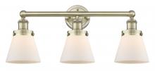  616-3W-AB-G61 - Cone - 3 Light - 24 inch - Antique Brass - Bath Vanity Light