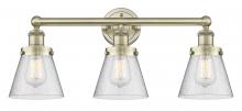  616-3W-AB-G64 - Cone - 3 Light - 24 inch - Antique Brass - Bath Vanity Light