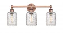  616-3W-AC-G112C-5CL - Cobbleskill - 3 Light - 23 inch - Antique Copper - Bath Vanity Light