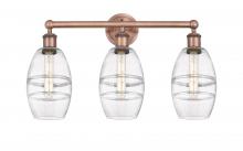  616-3W-AC-G557-6CL - Vaz - 3 Light - 24 inch - Antique Copper - Bath Vanity Light